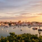 Scenic view of Tavira, Portugal at sunset